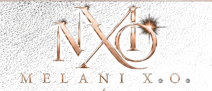 Melani X.O. rose-gold monogram with diamond punctuation
